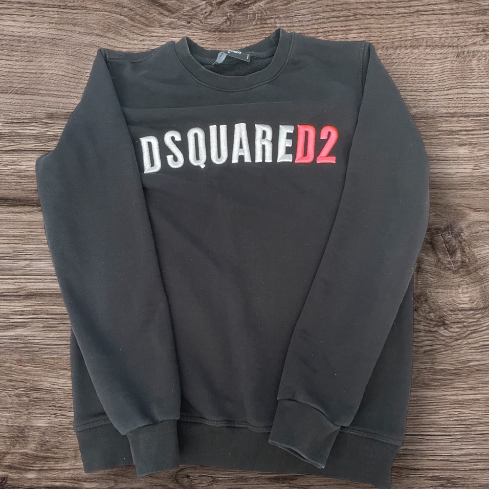 DSQUARED2 Men's Sweater in Black with Pink & White Lettering